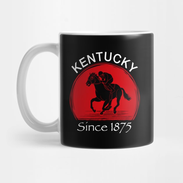 Kentucky Horse Racing Since 1875 Retro Derby Day Tee, Funny Derby Suit Kentucky Jockey Silhouette Design by Printofi.com